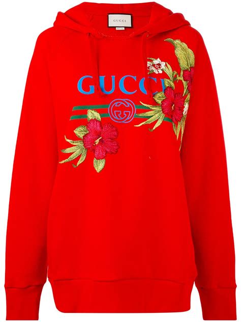 gucci flower red crewneck|Gucci Sweatshirts for Women .